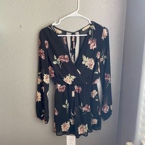 Black Floral Romper from Francescas